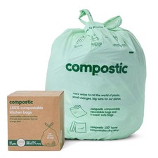 Compostic Home Compostable Trash Bags, 13 100 Count Pack of 1 , Light Green