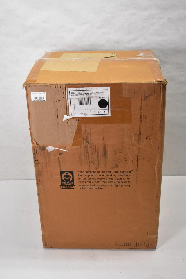 Pottery Barn Flynn Small Pendant Light Bronze Recycled Glass Ceiling 5548909 - Image 2 of 4