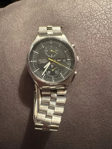 1977 Vintage Seiko Automatic 6138-3002 Jumbo Chronograph Japan Men's Wrist Watch