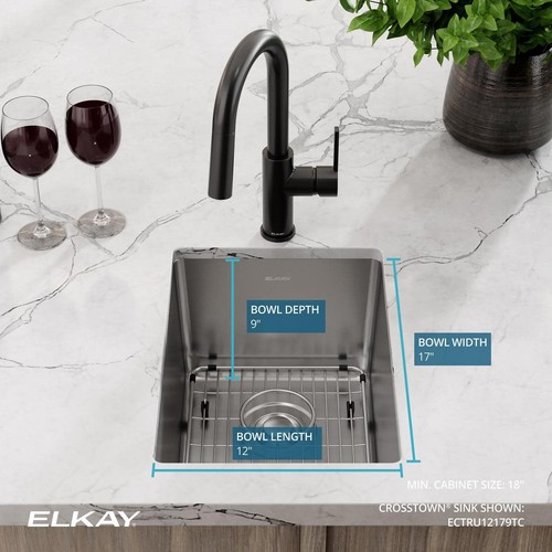 Elkay ECTRU12179TC Crosstown 13-1/2" Undermount Single Basin - Stainless Steel - Picture 12 of 12