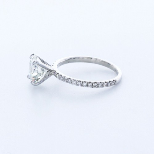 2.4CT Natural Diamond H/SI1 Round Cut 14K White Gold 4-Prong Classic Accent Ring - Picture 4 of 5