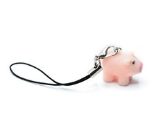Pig Phone Charm Miniblings Farm Animal Pig Luck Flock Pink