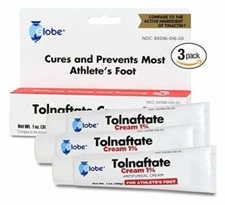 Tolnaftate Cream USP 1% Antifungal 1oz 3 packs - Compare to Tinactin BEST