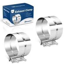 5.0 Inch Exhaust Clamp Lap Joint Band Clamp 304 Stainless Steel for PipesMuff...