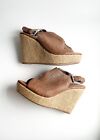 Matt Bernson designer platform edge open toe mule sling back heels Size 8 Nwob