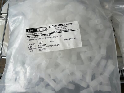 100 Stück ELDON JAMES Y Connector with 3/8''ID in Natural Kynar  QC Typ Y0-6NK-QC