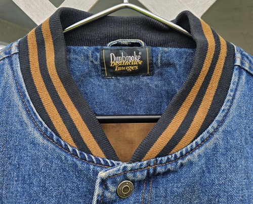 Vintage 90s L Dunbrooke Denim Jean Gatorade Embroidered Varsity Large Jacket VTG - Picture 3 of 22