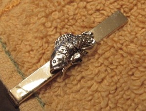 Vintage Largemouth Bass Tie Clip Clasp Bar - Fishing