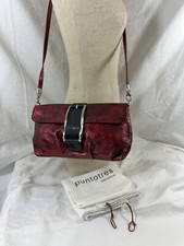Genuine Puntotres Spain Since 1991 Vintage Red Metallic Patent Leather Shoulder