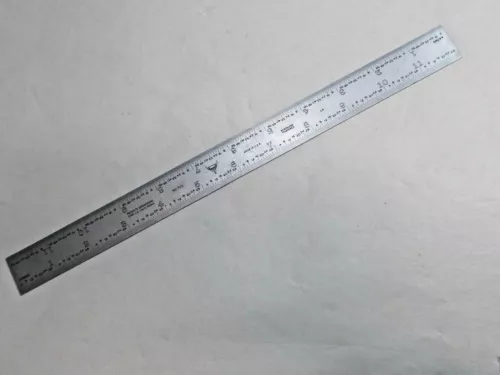Products Engineering 12" Scale / Rule, 1/64" 1/32" 1/16" & 1/8" Graduations, USA