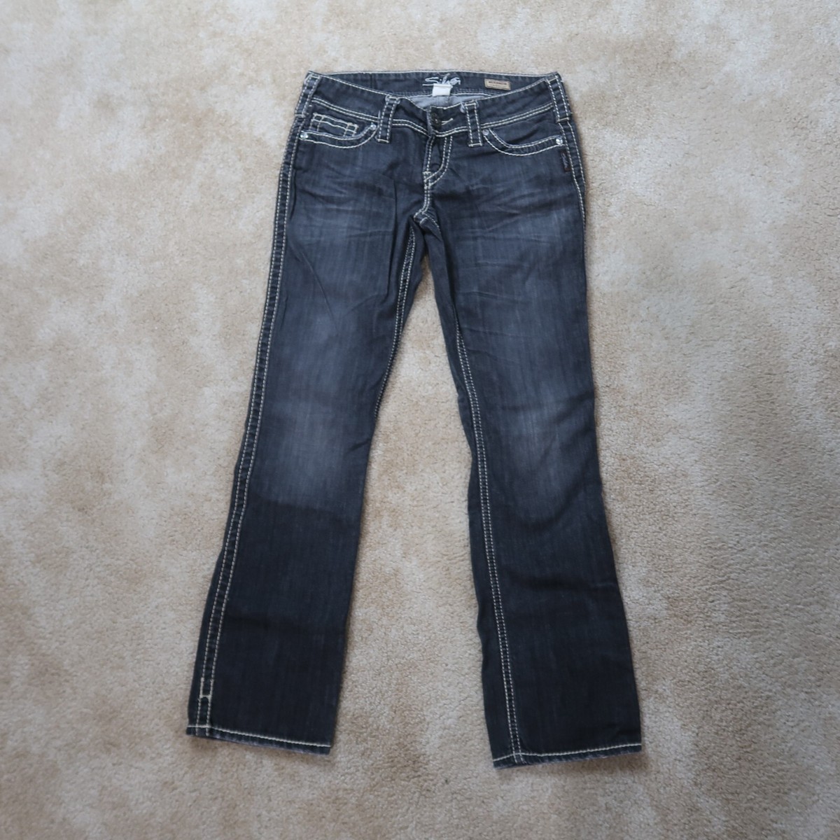 Silver Mckenzie Slim bootcut Jeans Women's 28x32 Blue Denim Low Rise