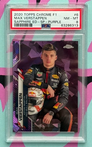 2020 Topps Chrome Sapphire Formula 1 F1 Max Verstappen Purple /10 SP IV PSA 8 #6