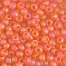 Miyuki Round Seed Beads Rocaille's Size 6/0 Matte Orange AB 20g-Tube 6-138FR