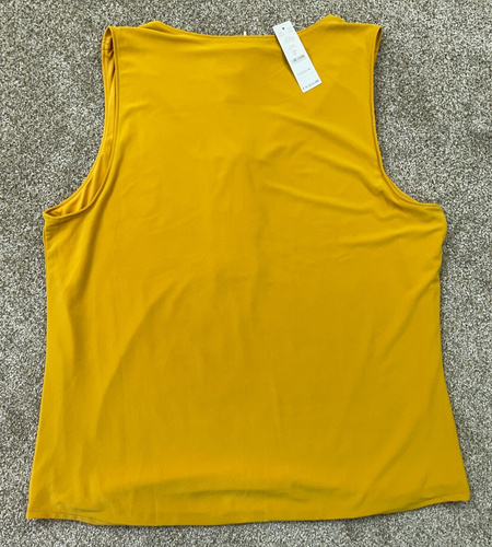White House Black Market Tank Womens XL Gold Sleeveless Blouse Office - MSRP $55 - Picture 2 of 10