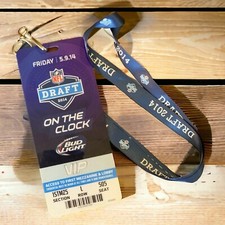 NFL Draft Used Ticket + Lanyard  Original Ticket  5/9/2014  Made Of Plastic