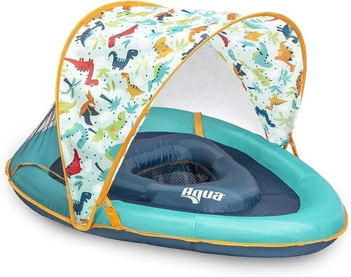 Aqua Adjustable Seat Retractable Canopy Splash and Play Baby Float - Picture 5 of 6