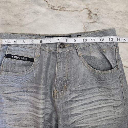 GS115 Gray Denim Boys Jeans Size 14 Stitched Pocket Zipper Fly Detail Boys - Picture 9 of 10