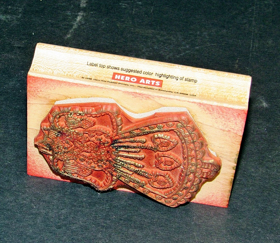 Sello de goma vintage Heart Patch Angel G1225 de Hero Arts 1996 Foto 4 de 4