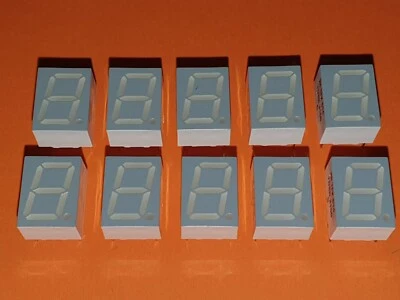 VISHAY TELEFUNKEN 10x 7-Segment LED Anzeige 10mm rot TDSR3150 gem. Anode