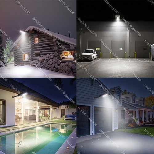 LED Solar Power Street Light Cool White Walkway Garden Dusk to Dawn Remote+Pole - Picture 12 of 12