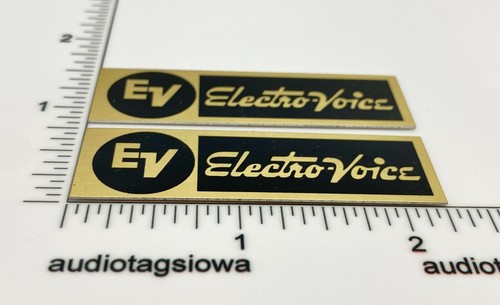 EV Electro-Voice ElectroVoice Speaker Badge Logo Emblem PAIR GOLD - Picture 4 of 5