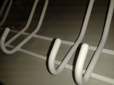 2 Haken Hakenleiste Garderobenleiste mit 3 Doppelhaken Metall + Schrauben weiss