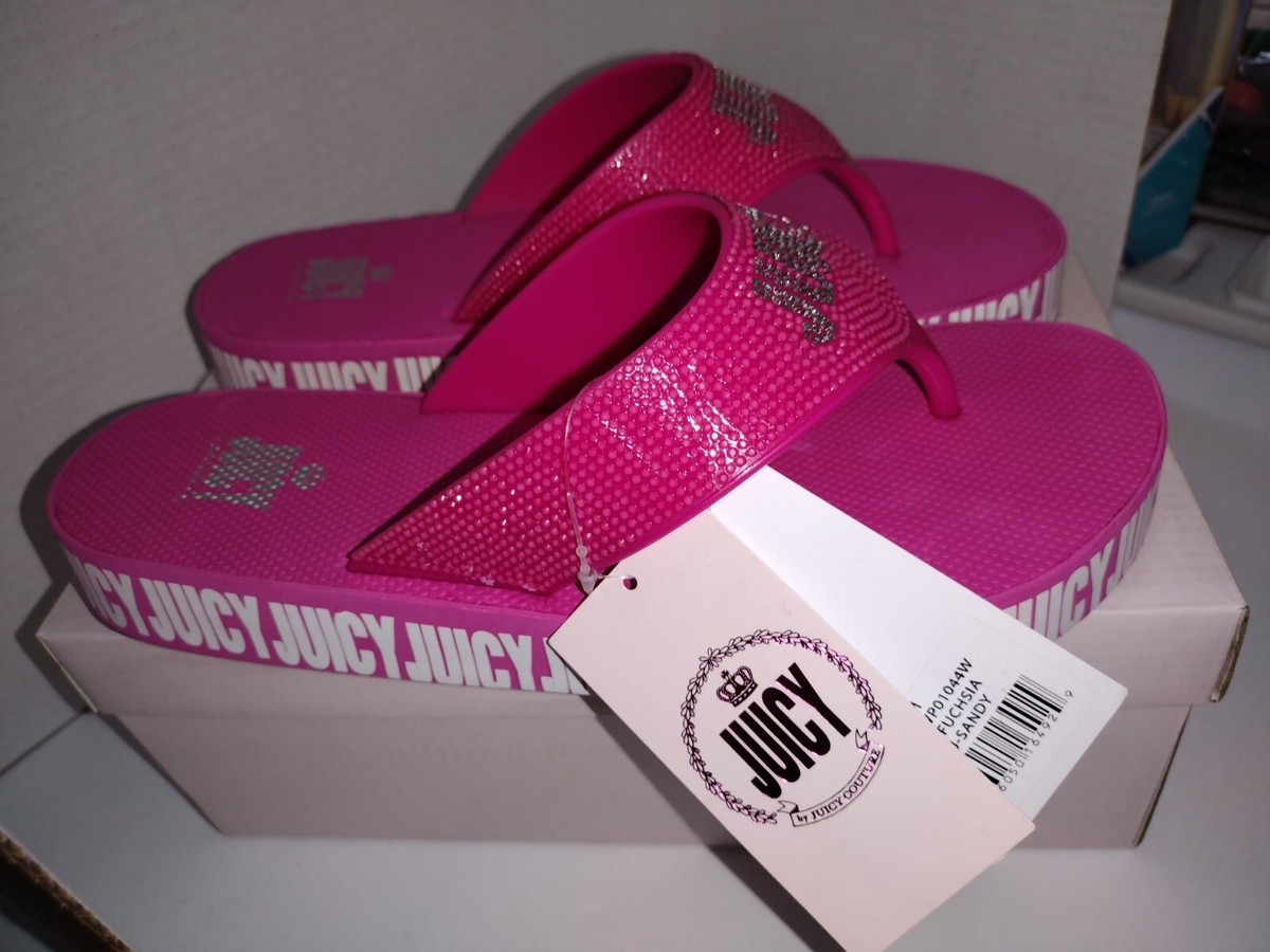 NEW Juicy Couture Women's Sandals Sandy Fuchsia Hot Pink