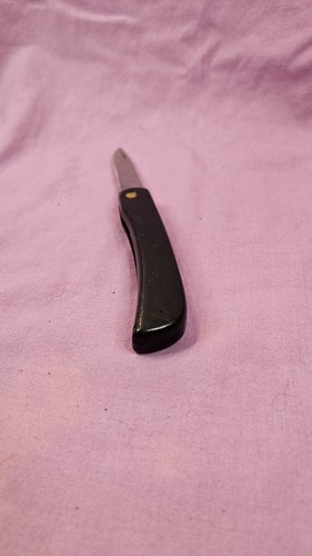Kissing Crane Robi Klaas Rostfrei Black Celluloid SodBuster Single Blade Knife - Picture 7 of 9