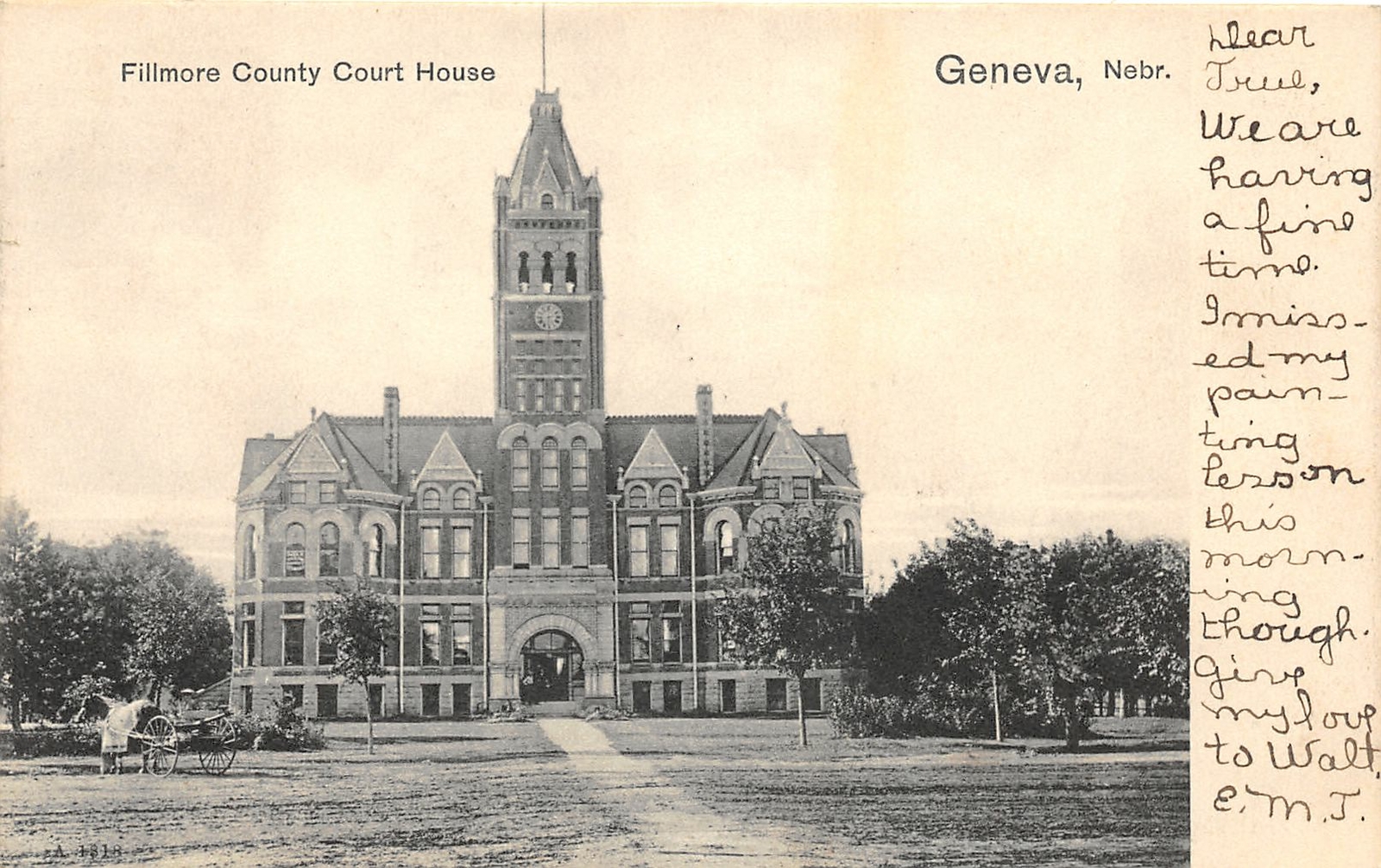 F50/ Geneva Nebraska Postcard 1907 Fillmore County Court House eBay