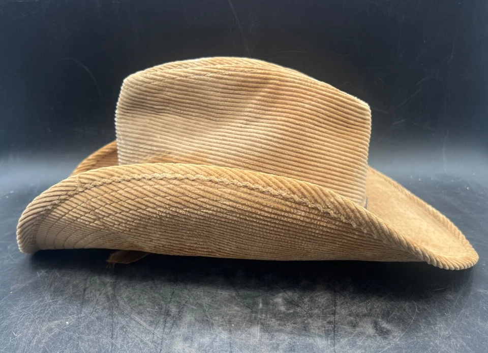 De Colección Resistol Vaquero Occidental Autoformado Pana Marrón Ranchero EE. UU. Talla 7 1/4 Foto 2 de 4