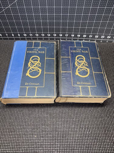 THE VIKING AGE (2 Vol Set) Paul B du Chaillu 1889 Rough Shape