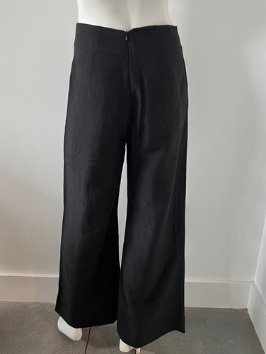St Agni High Rise Wide Leg Pants Black Hemp Size Small - Picture 5 of 6