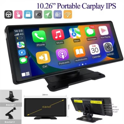 10.26 inch 2K 1080P Car Portable Wireless Apple CarPlay Android Touch Screen NAV