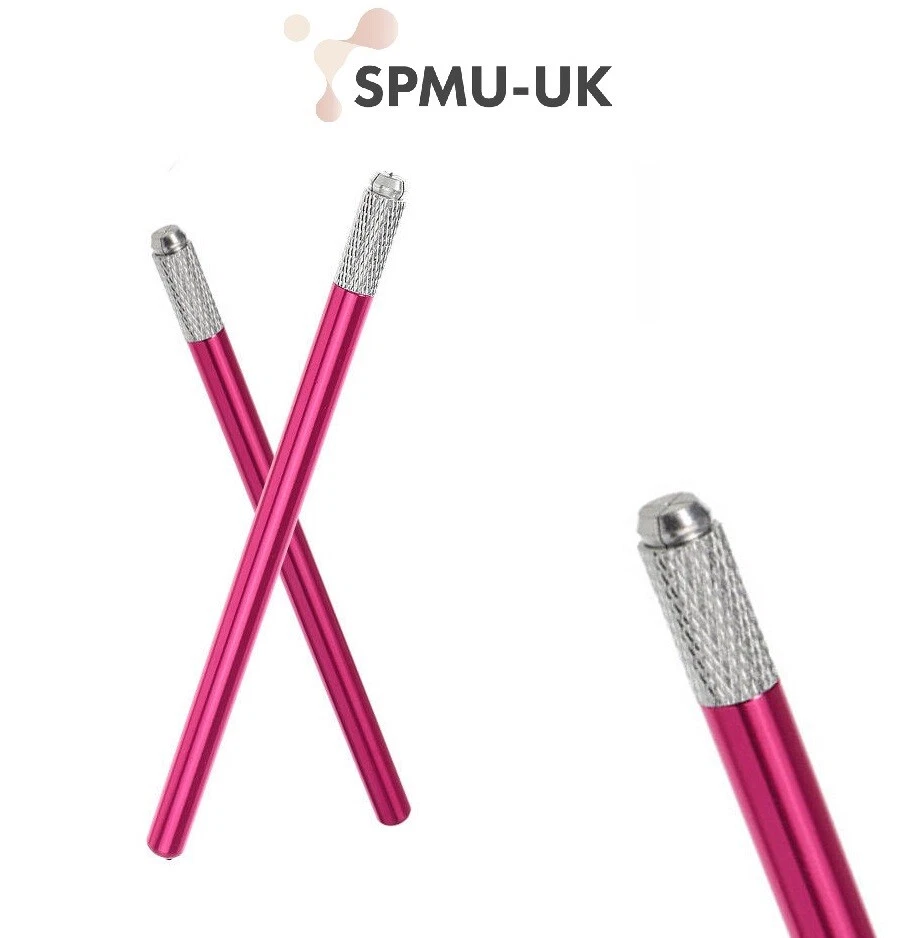 SPMU UK Microblading Pen PMU Tool Manual Microblade Needle Holder Pink Permanent Makeup
