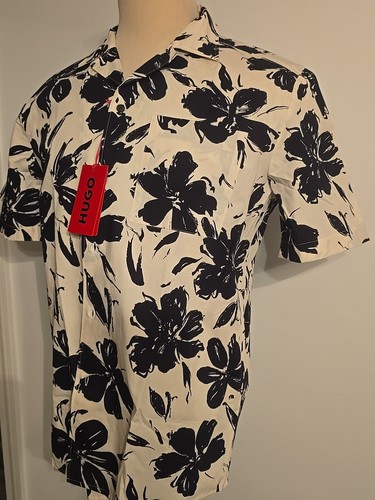 HUGO BOSS Ellino 01 001 RED TAG NEW Men's Sh/S CASUAL SHIRT SIZE XL - Picture 4 of 15