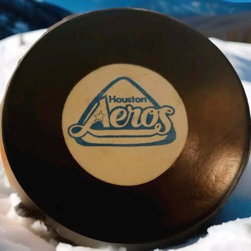 VINTAGE CONVERSE WHA HOUSTON AEROS GIOCO UFFICIALE PUCK GOMMA STEMMA scarso vecchio - Foto 5 di 8