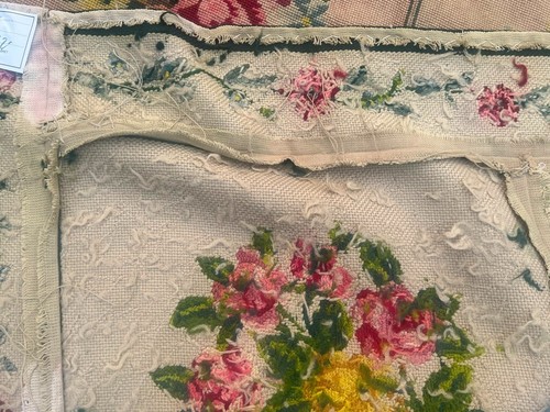 Alfombra vintage francesa tejida a mano con aguja floral Kilim 165x120 cm - Imagen 11 de 11