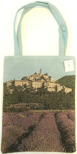 PROVENCE LAVENDER FIELDS FRENCH TAPESTRY SHOPPING TOTE BAG, 34CM X 41CM - Picture 2 of 5