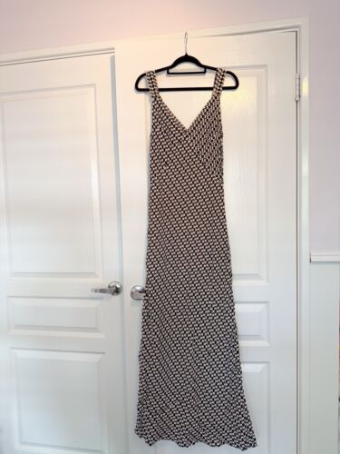 DISSH Fame Dress Geo Print Slip Midi Black Cream Size AU 10 / US 6 - Picture 3 of 7
