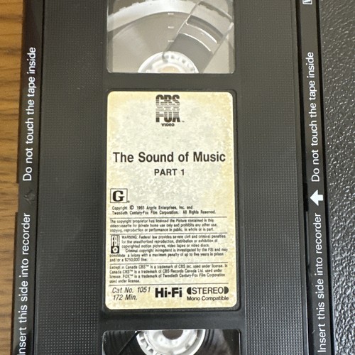 The Sound of Music VHS 2 Tape Set - Vintage 1986 CBS Fox Video - Julie Andrews - Picture 5 of 7