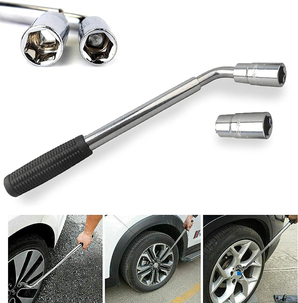 Extending Lug Wrench Heavy Duty Extending Tire Wrench Tool - 17/19mm ...