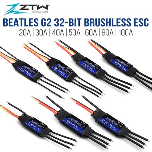 ZTW 32-Bit Beatles G2 20A/30A/50A/100A 2-6S SBEC Brushless ESC for RC Airplane - Picture 3 of 32