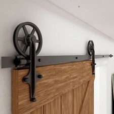 4FT-20FT Big Spoke Wheel Sliding Barn Door Ha...