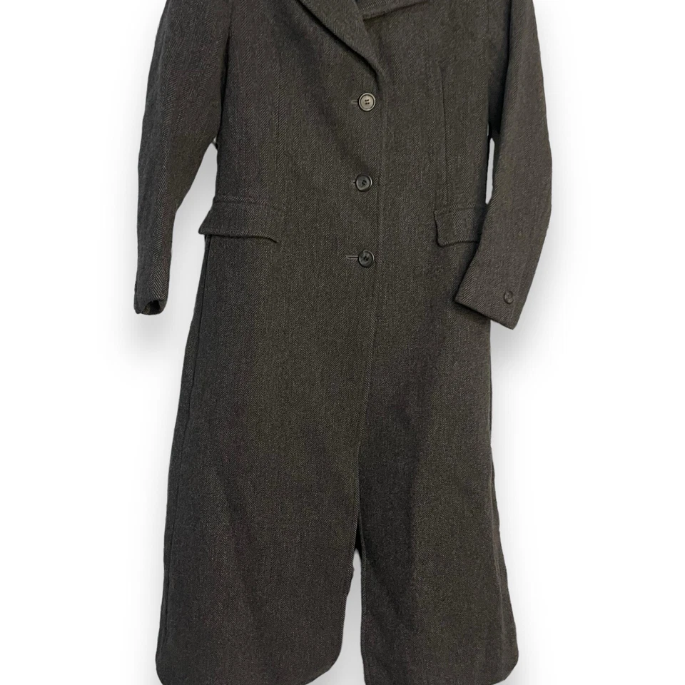 Gabardina Brooks Brothers para mujer gris medio bolsillos forrados vintage negocios Foto 2 de 4