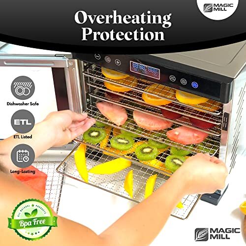 Magic Mill Food Dehydrator Machine 11 Stainless Steel Trays Jerky