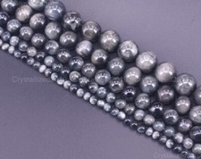 AA Natural Gemstone Gray Eagle Eye Round Loose Beads 4mm 6mm 8mm 10mm 12mm 15.5"