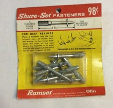 Vintage Ramset Shure- Set Fasteners 9 Threaded Studs # Cs210
