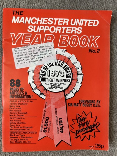 MANCHESTER UNITED SUPPORTERS 1973 Year Book