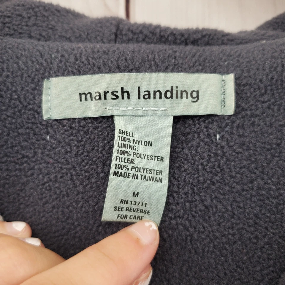 Chaleco Marsh Landing para Mujer Mediano Forrado de Vellón Cremallera Frontal Nylon Negro Bolsillos con Cremallera Foto 3 de 4