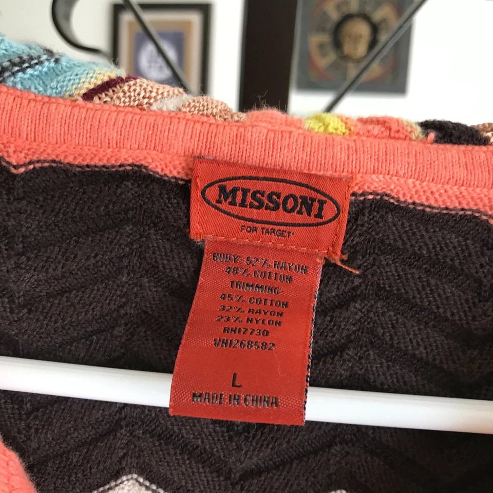 Suéter con Capucha MISSONI Target Talla L Para Niña Multicolor Icónico Chevron Cremallera Frontal Foto 4 de 4